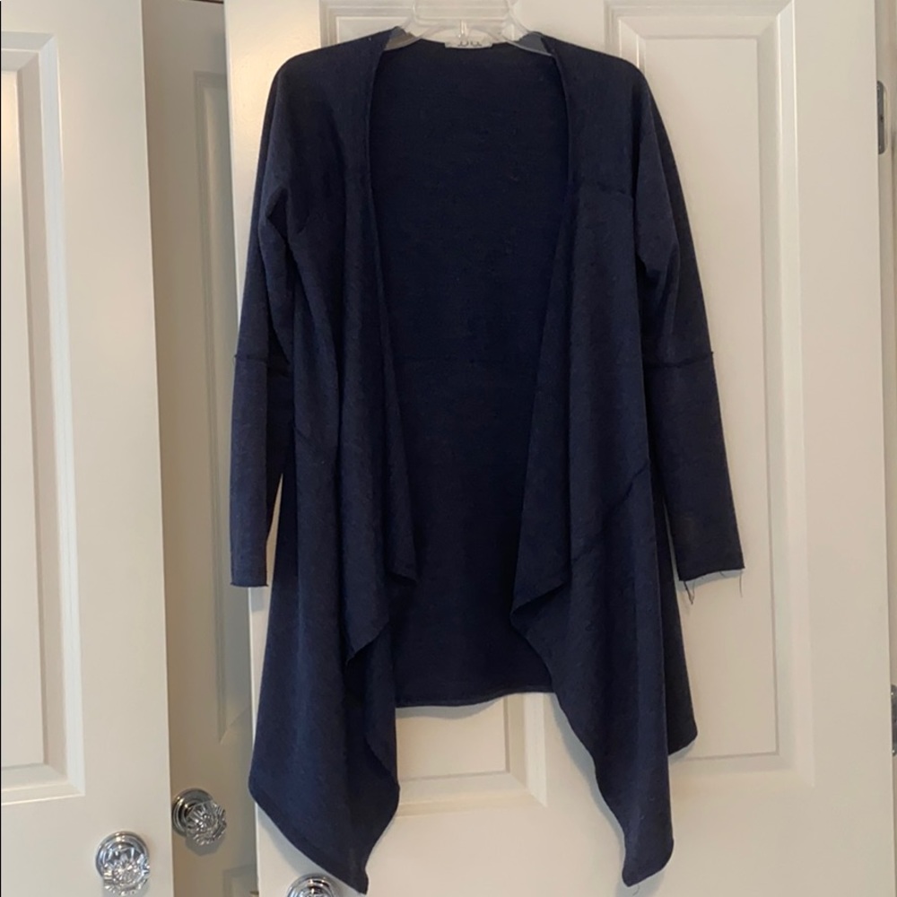 Heathered blue open cardigan